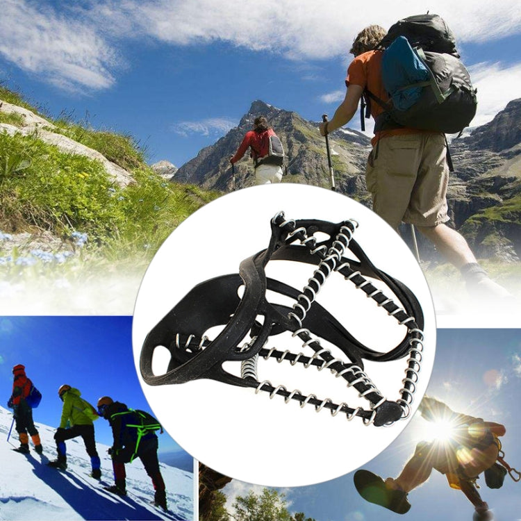 Black snow claw traction crampons with silver metal chains