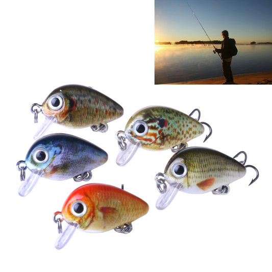 HENGJIA 5 PCS 2.7cm/1.5g Luya Rock Fishing Lures Bait Bionic Kit with Plastic Box, Box008