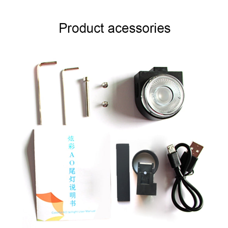 Bicycle USB taillight accessories kit with charging cable and mounting parts