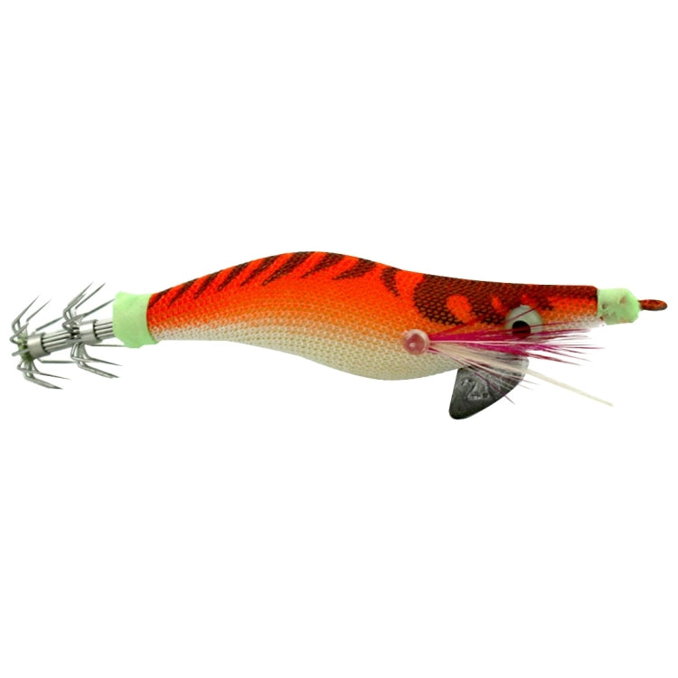 8cm plastic squid/ shrimp hard bait lure in orange and cream with speckled pattern