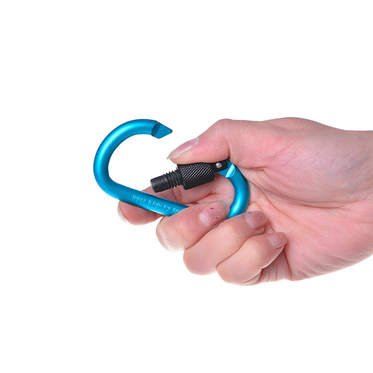 2 PCS D Shape Multi-function Outdoor Aluminium Alloy Mountaineering Buckle Lock, Random Color Delivery, 2PCS Random Color
