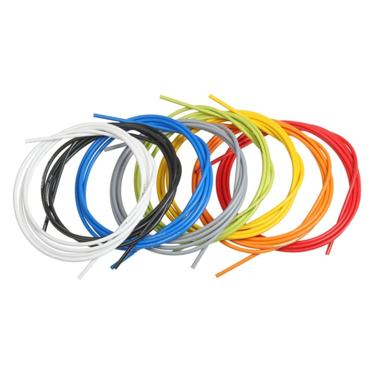 Universal bicycle brake cable tube set with assorted white, black, blue, green, yellow tubes
