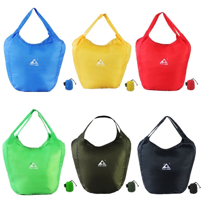 Assorted foldable anti-splash handheld bags in blue, yellow, red, green, and black