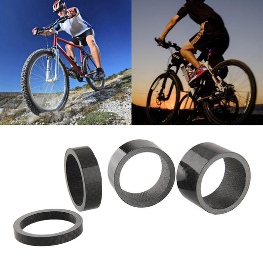 Bicycle Front Fork Headset Carbon Fiber Gasket Stem Wrist Backing Ring 3K Carbon Fiber 5 / 10 / 15 / 20mm, 4pcs /Set