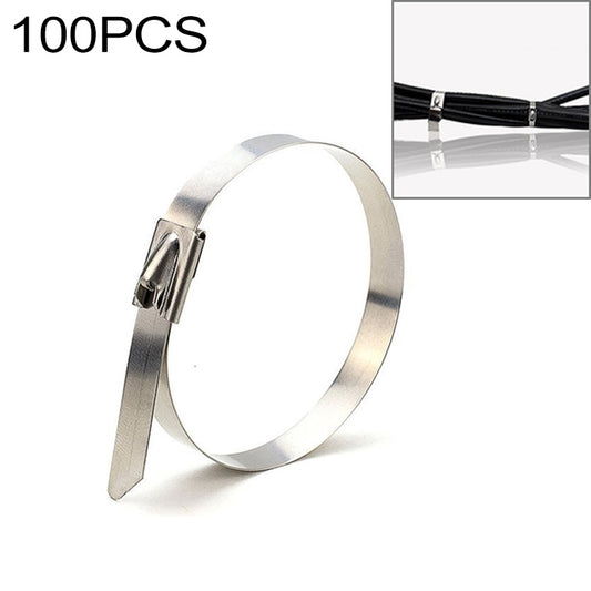 100 PCS 4.6x450mm Stainless Steel Metal Cable Ties Tie Zip Wrap Exhaust Heat Straps Induction Pipe, 4.6x450mm