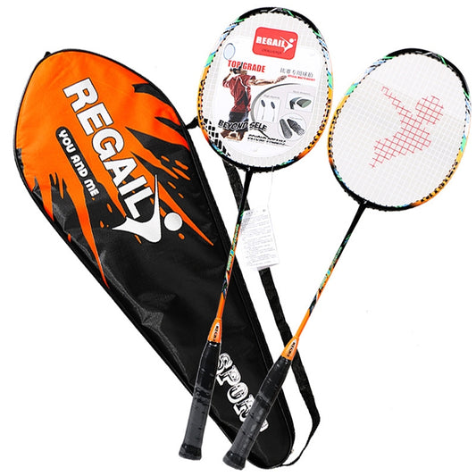 REGAIL 8019 2 PCS Carbon Durable Badminton Racket for Beginners