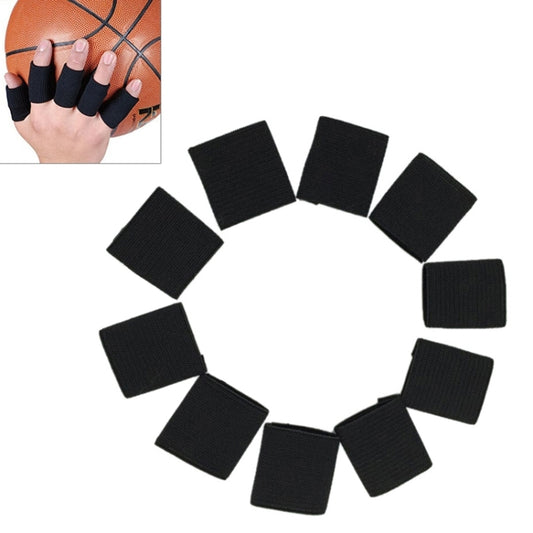 10 PCS Elastic Polyester Sports Finger Support Guards, Size: 3.5 x 3cm (Black), Protect Fingers