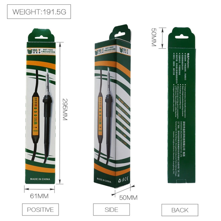 Soldering iron pencil retail package with EU plug