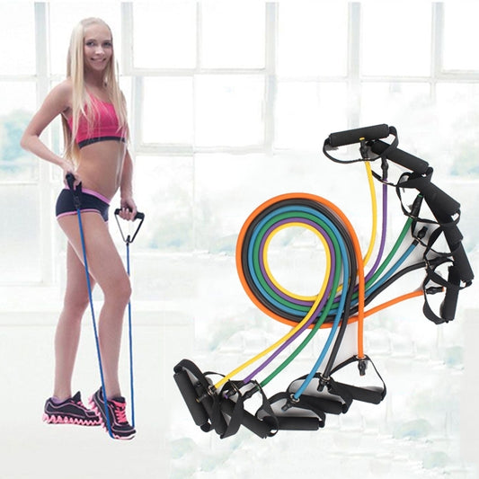 Fitness Exercise Resistance Bands Stretch Elastic Rope Workout Yoga Rally Muscle Training Exercise Rope, Size:5*10*1200mm, Random Color Delivery, Size:5*10*1200mm