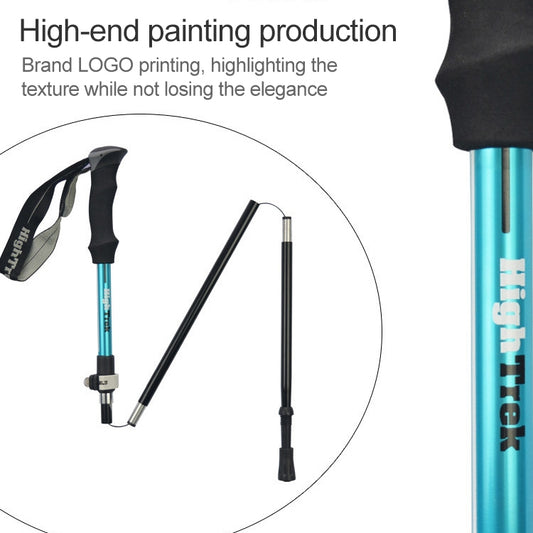 Outdoor Mountaineering Portable Foldable Ultra light Aluminium Alloy Alpenstocks Trekking Poles, Length : 35-125CM, Length : 35-125CM (Gold), Length : 35-125CM (Blue), Length : 35-125CM (Red)