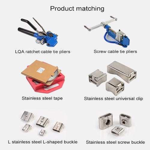 100 PCS 19.05mm 304 Stainless Steel Tie Lock Type Cable Wrapped Bundle Buckle, 19.05mm