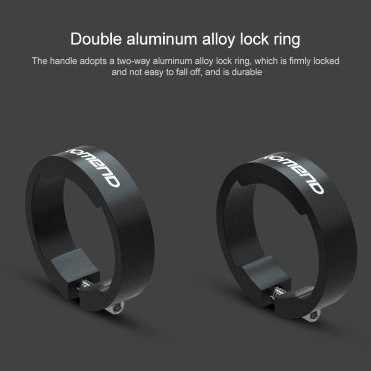 Black double aluminum alloy lock rings for securing bicycle grip ends with screws