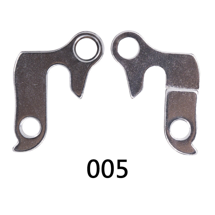 Two dark alloy rear derailleur tail hooks, 005 variant