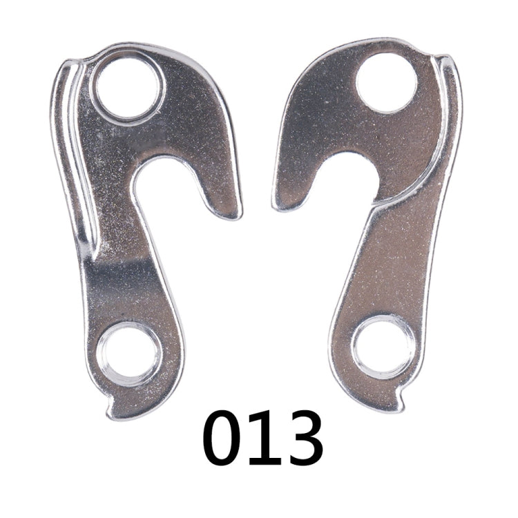 Alloy rear derailleur tail hook parts with mounting holes, two curved metal pieces