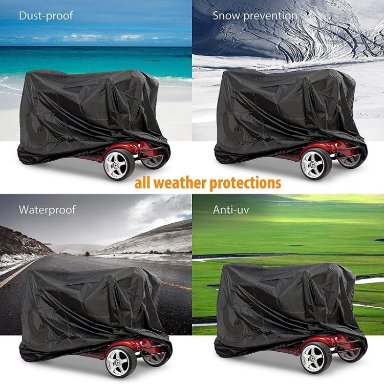 Black scooter protective cover covering an electric scooter