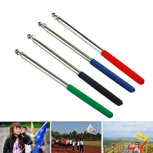 1M 5 Knots Telescopic Stainless Steel Rubber Sleeve Teaching Stick Guide Signal Flag, Random Color Delivery, 1M 5 Knots