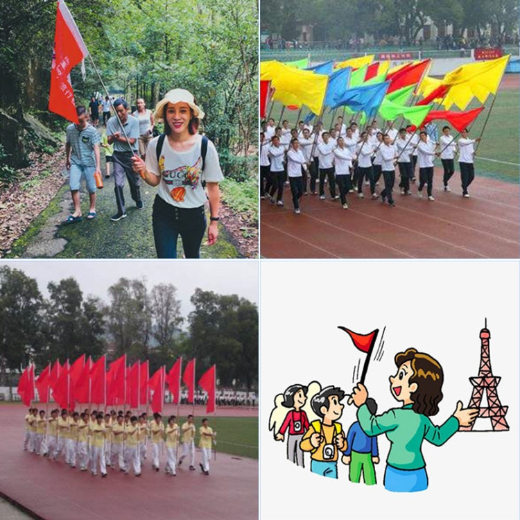 Telescopic teaching stick used as guide signal pole with gold tip and striped grip