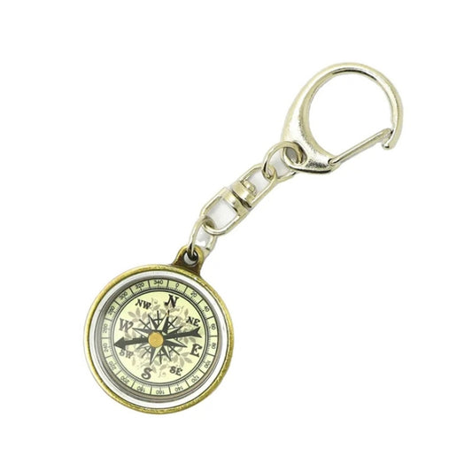 Nisa C25X Vintage Zinc Alloy Metal Compass with Keychain, C25X