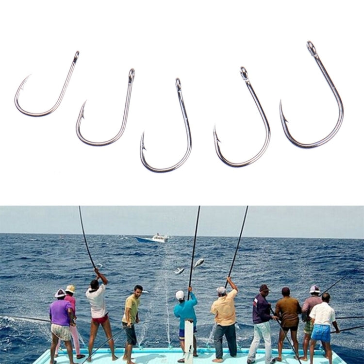 Mixed-size fish barbed hooks with holes, curved metal hooks set of 500