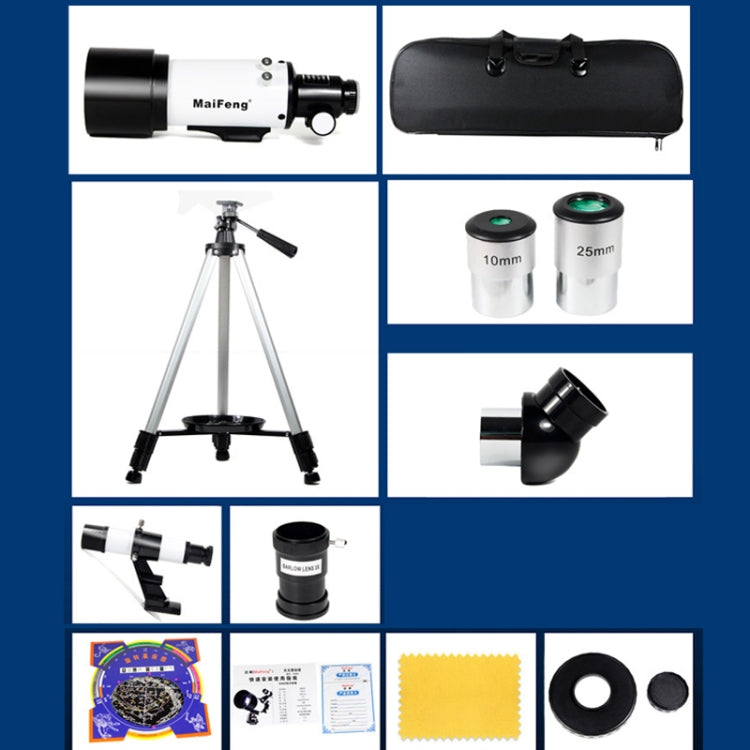 Astronomical telescope kit with tripod, carry case, eyepieces 10mm and 25mm