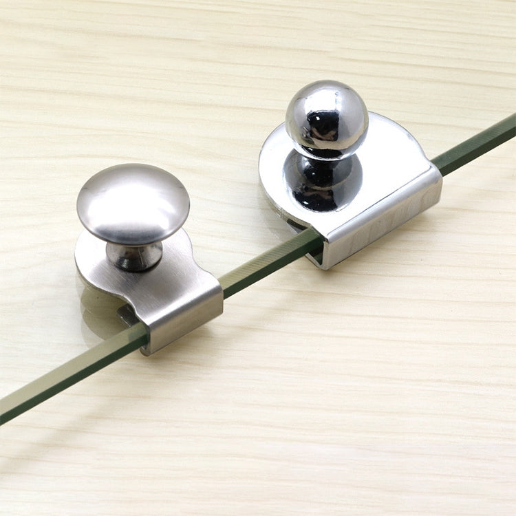 Chrome glass cabinet door handle set with round knobs and open-hole brackets