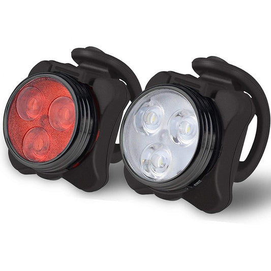 COB Lamp Bead 160LM USB Charging Four-speed Waterproof Bicycle Headlight / Taillight Set, Red + White Light 650MA, Red + White Light