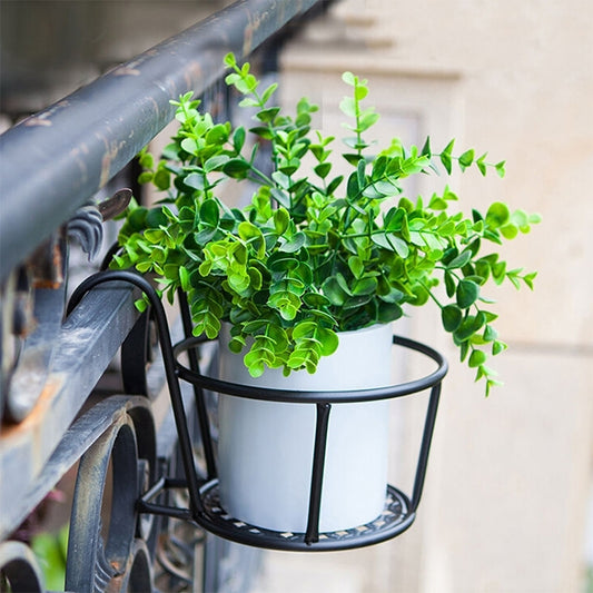 Iron Metal Railing Potted Plant Shelves Hanging Flowerpot Rack