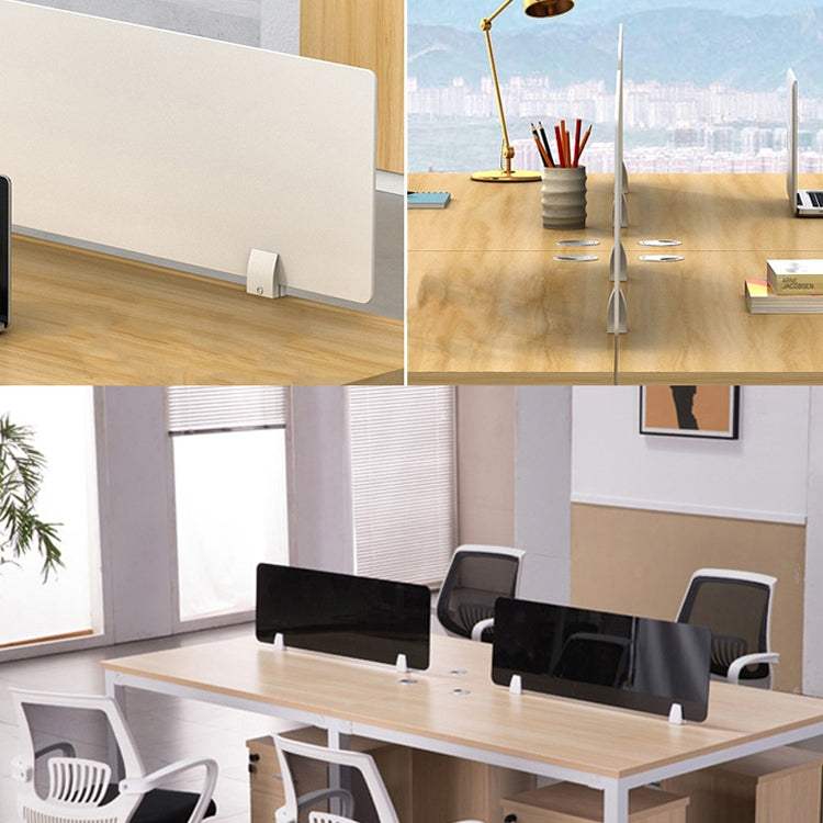 Desktop divider screen clips mounted under desk board for office partitions