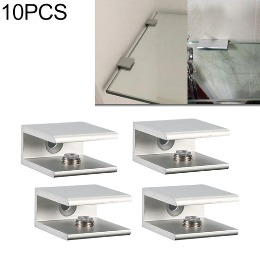 Aluminum single-hole glass fixing clip set of 10, open channel bracket with screw