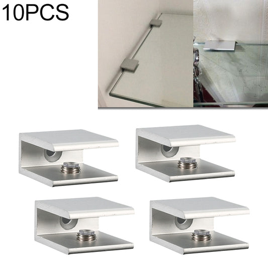 Aluminum alloy glass fixing clips, single-hole, silver metal clamp set