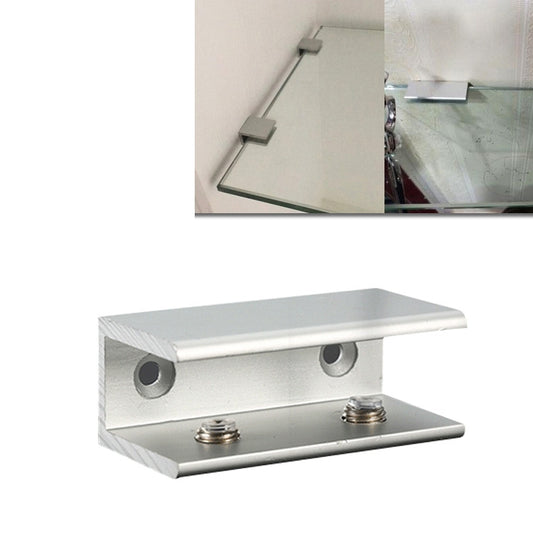 Double-hole aluminum glass fixing clip with mounted glass panel bracket