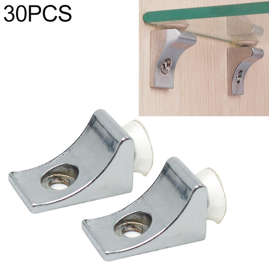 Right-angle zinc alloy glass holder bracket set with suction cups, shiny metal finish