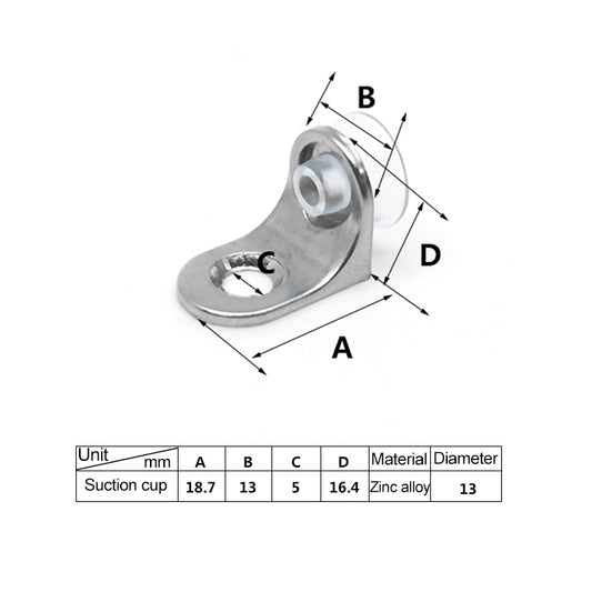 Round zinc alloy suction cup bracket with base plate and central suction cup