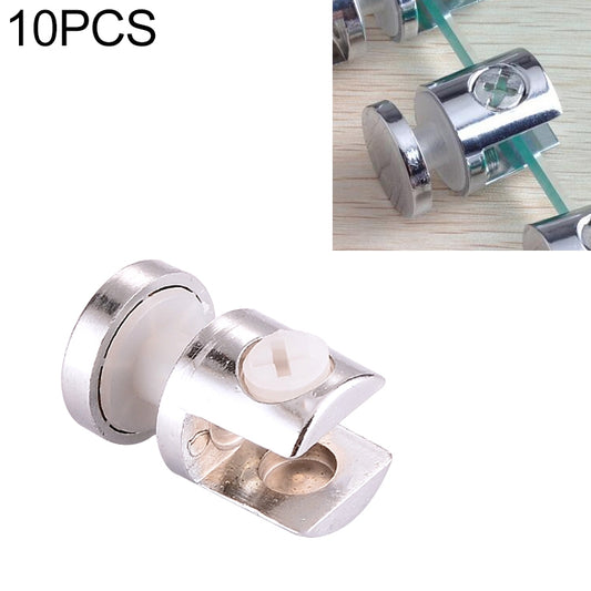 10 PCS Zinc Alloy Bright Fixed Bracket Connection 8mm Cylindrical Glass Fixing Clamp with Base, 8mm Cylindrical, with Base