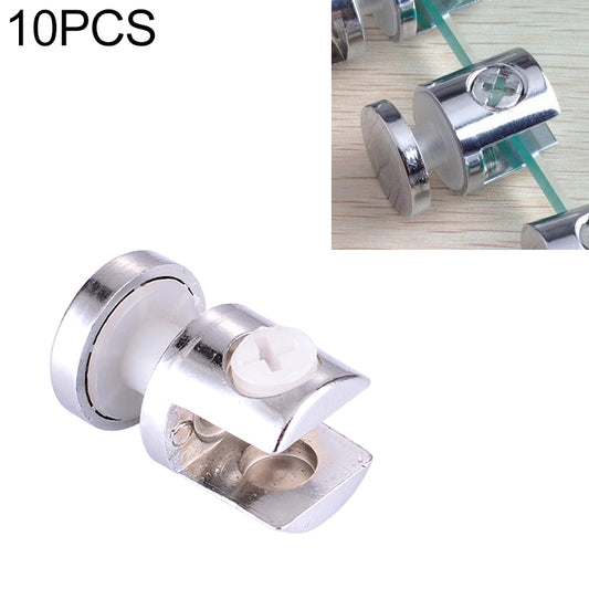 10 PCS Zinc Alloy Bright Fixed Bracket Connection 12mm Cylindrical Glass Fixing Clamp with Base, 12mm Cylindrical, with Base