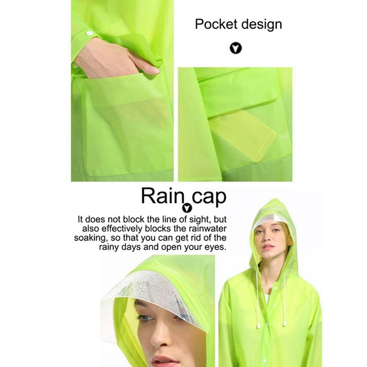 Fashion Children Lightweight EVA Transparent Frosted Raincoat Big Hat With Pocket Size: XL, Size: XL