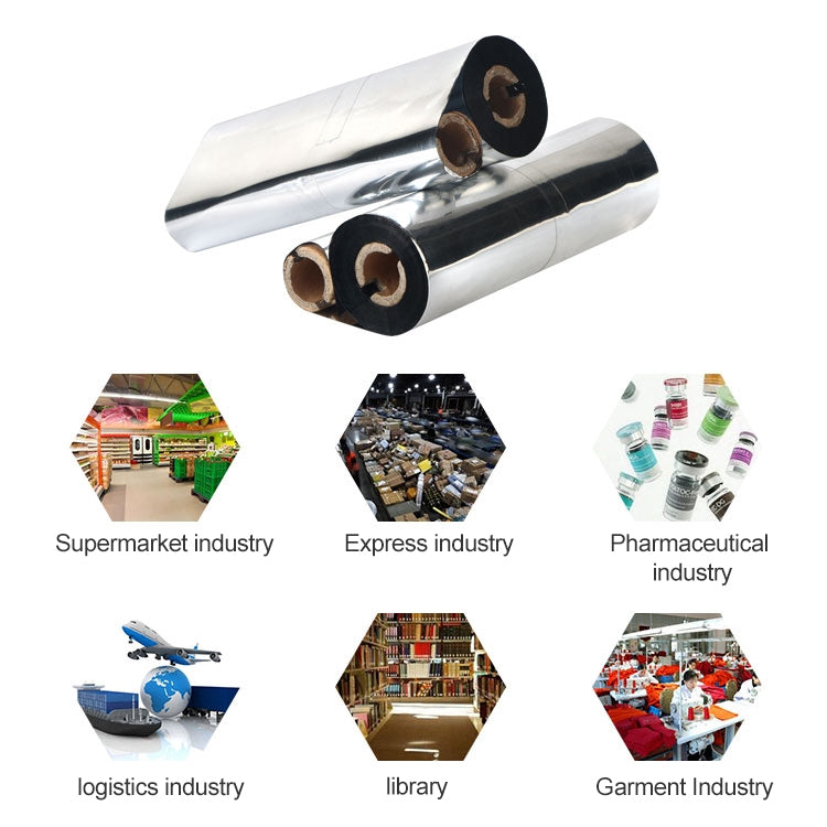 2 PCS Wax-based Printer Coated Paper Barcode Ribbon, Size: 5cmx300m, Size: 5cmx300m