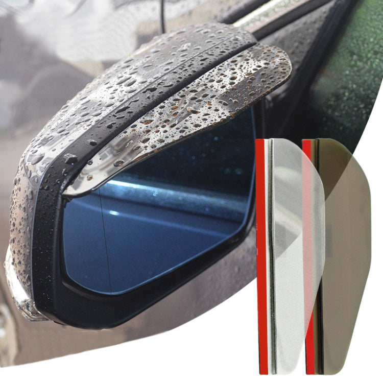 Flexible clear rain shield sun visor for car rearview mirrors, set of 2