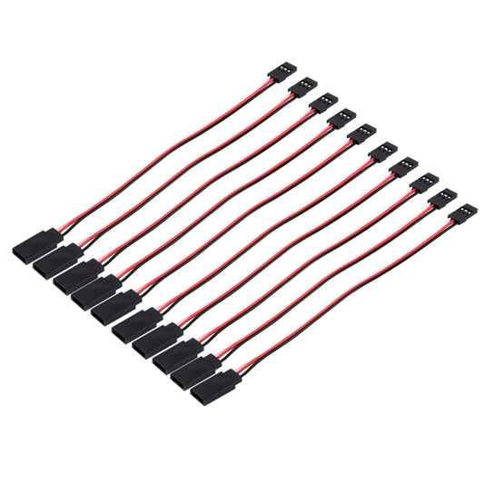 10-pack servo extension lead wires, black headers with red white black cables