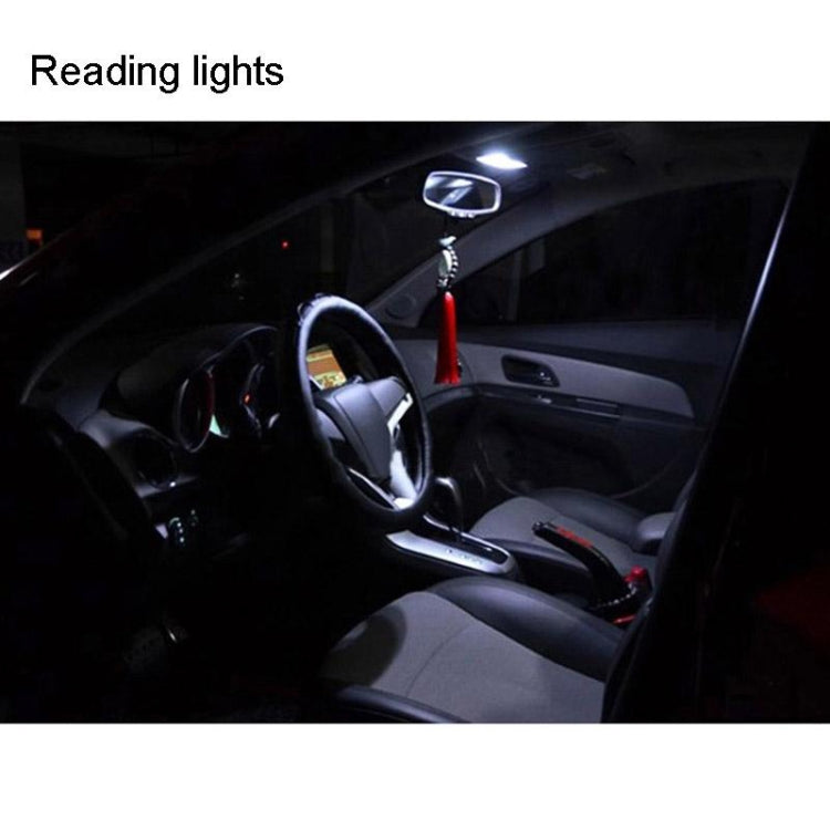 Pair of LED reading lights with bright light illuminating inside a car