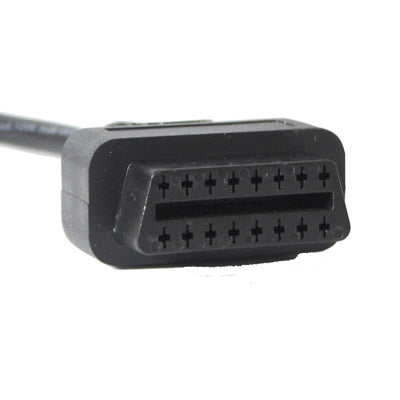 OBDII 16-pin rectangular connector plug with pin rows