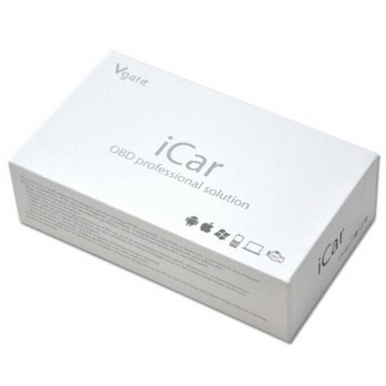White iCar3 OBD professional solution box, Vgate branding and product icons