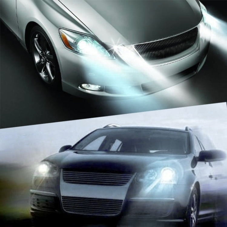 Vehicle light area illuminated with bright white LED glow from the bulb