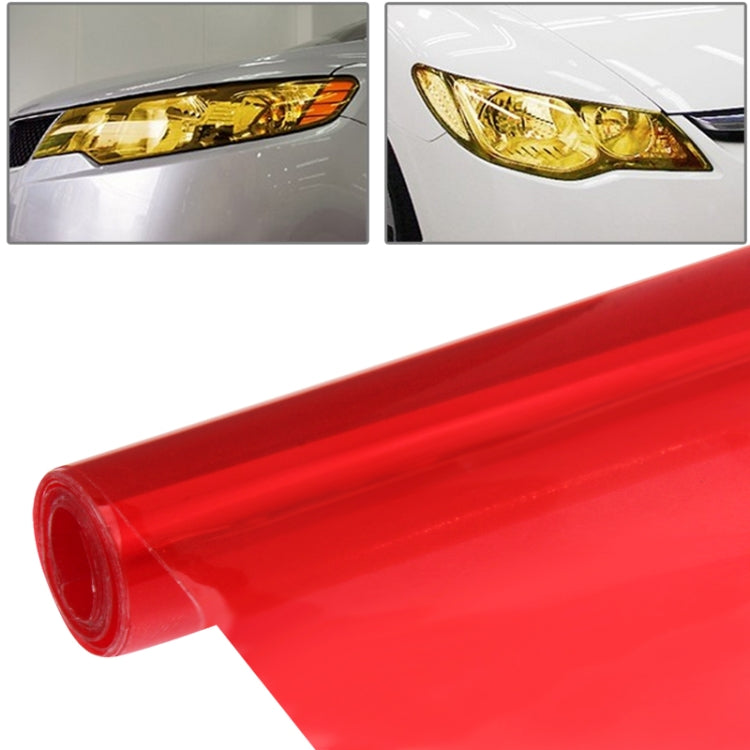 Red car light protective film sticker roll with clear backing, for headlights