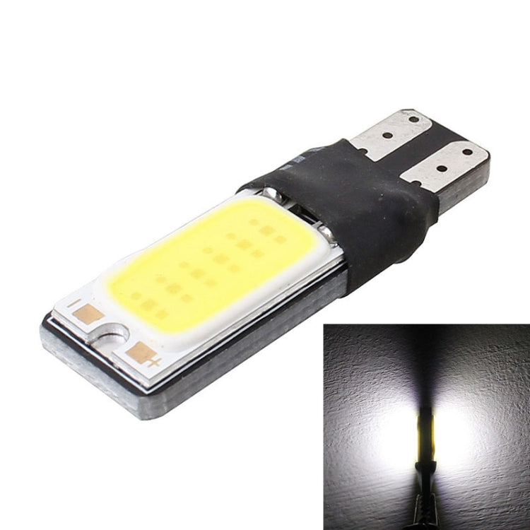 T10 LED car reading lamp bulb with COB LED chip and black housing, 12V