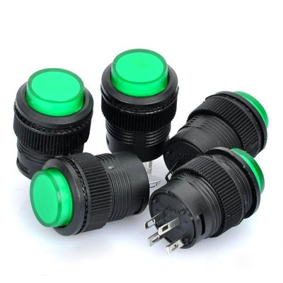 R16-503 16mm 4pin Self-Locking Push Button Switch with Indicator (5 Pcs in One Package, the Price is for 5 Pcs), 16mm Self-Locking