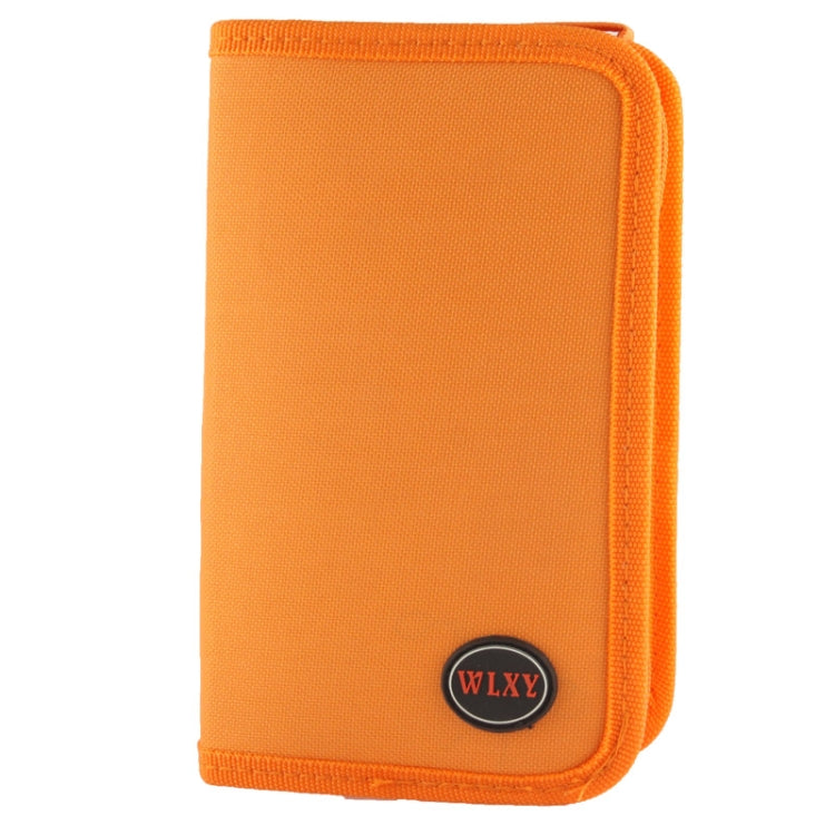 Orange carrying case with WLXY logo for mini electric drill kit