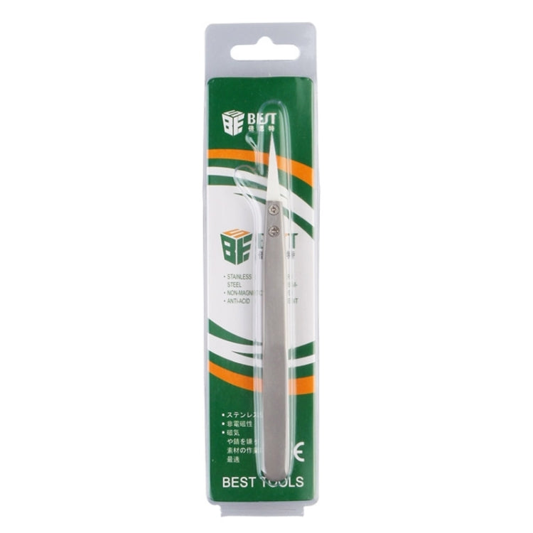 BST-72-MZ tweezers in retail blister pack with green hanging label