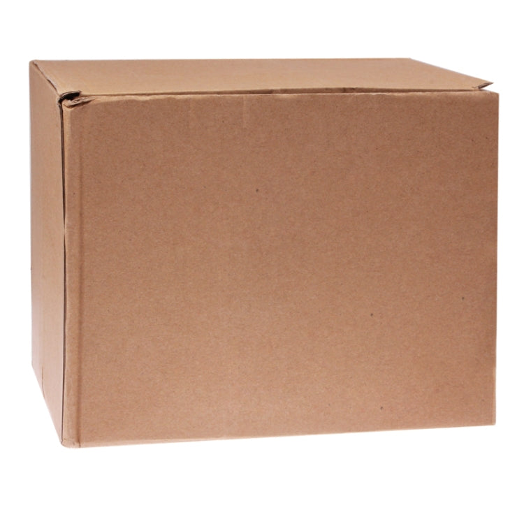 Cardboard shipping box for skull head Halloween prop gadget display.
