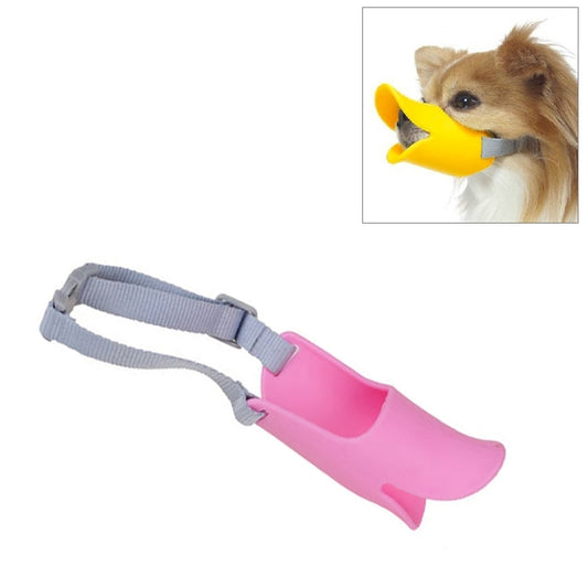 Cute Duck Mouth Shape Silicone Muzzle for Pet Dog, Size: S, S Pink, S Coffee, S Yellow